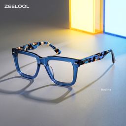 Redina Blau Quadratisch Brille1