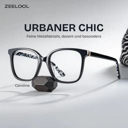 Caroline Schwarz Quadratisch Brille0