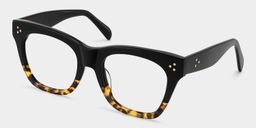 Tandy Tortoise Schwarz Rechteckige Brille2