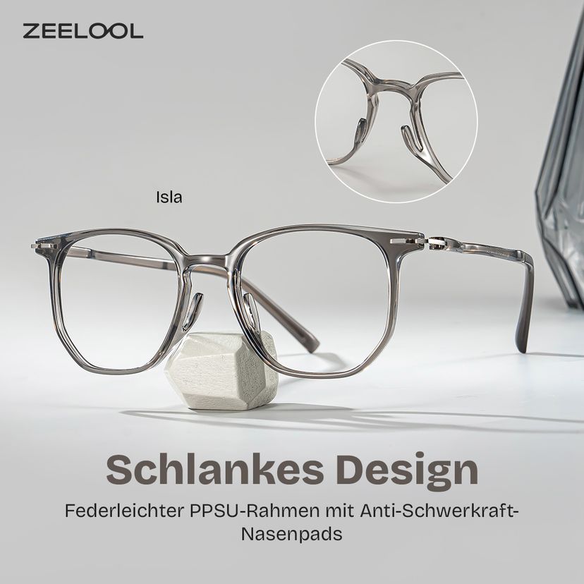 Isla Grau Geometrisch Brille