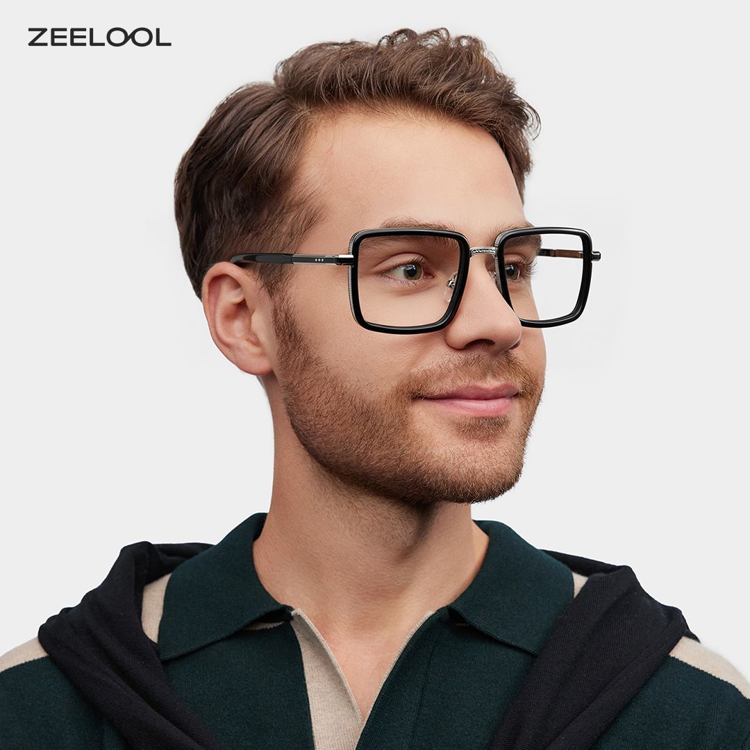 Hunter Schwarz Quadratisch Brille6