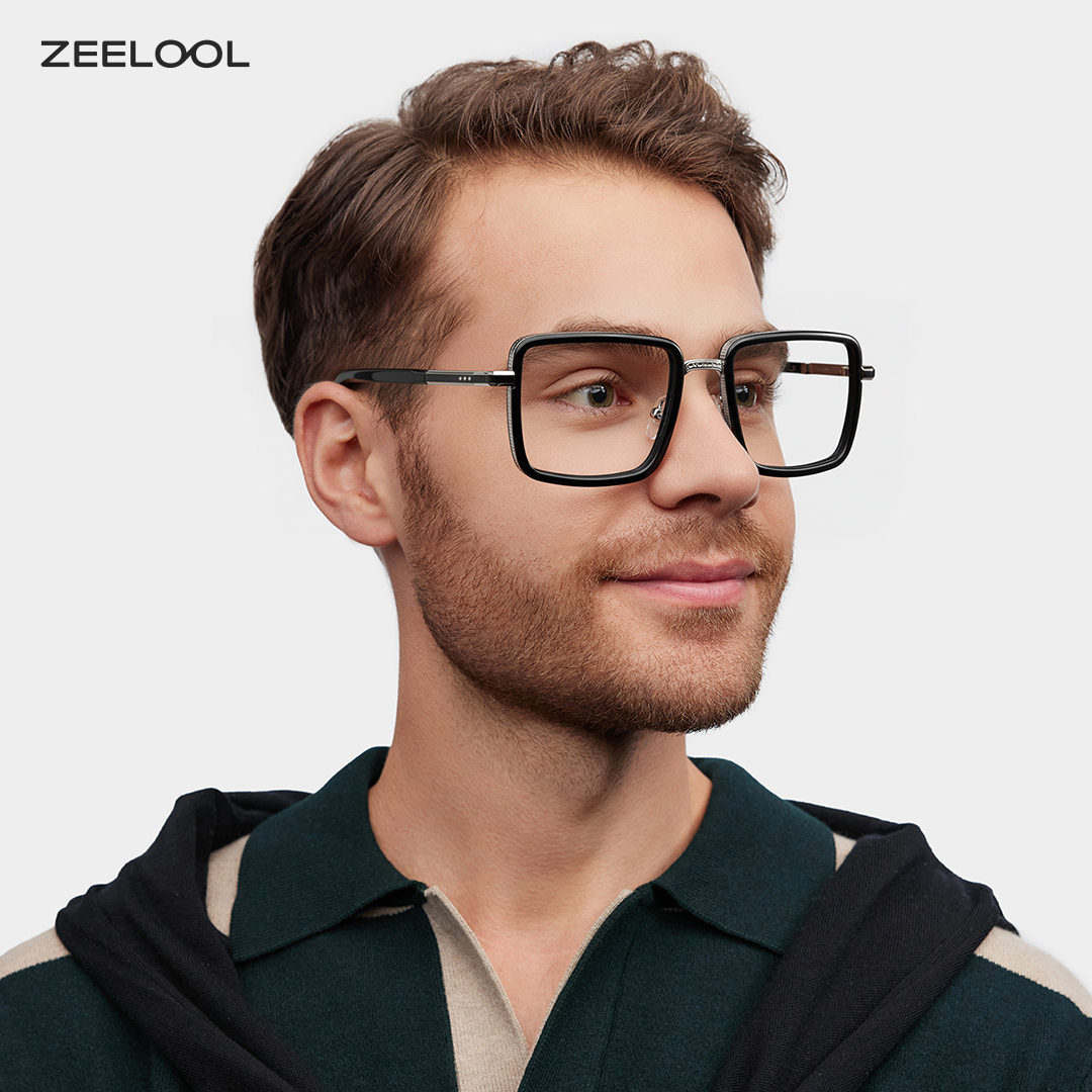 Hunter Schwarz Quadratisch Brille6