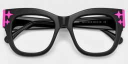 Minfia Schwarz-Rosa Quadratisch Brille3