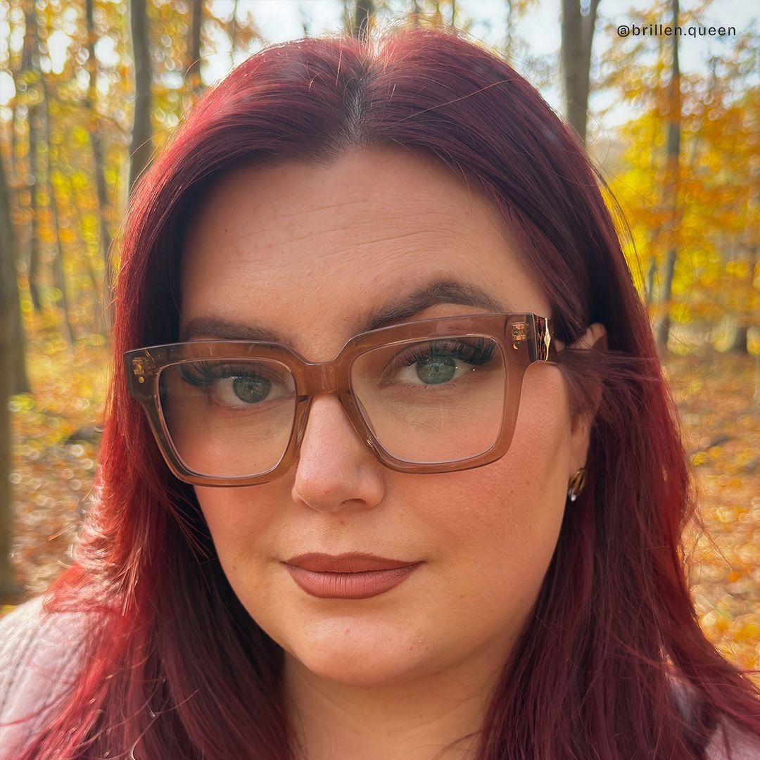 Caius Beige Quadratisch Brille9