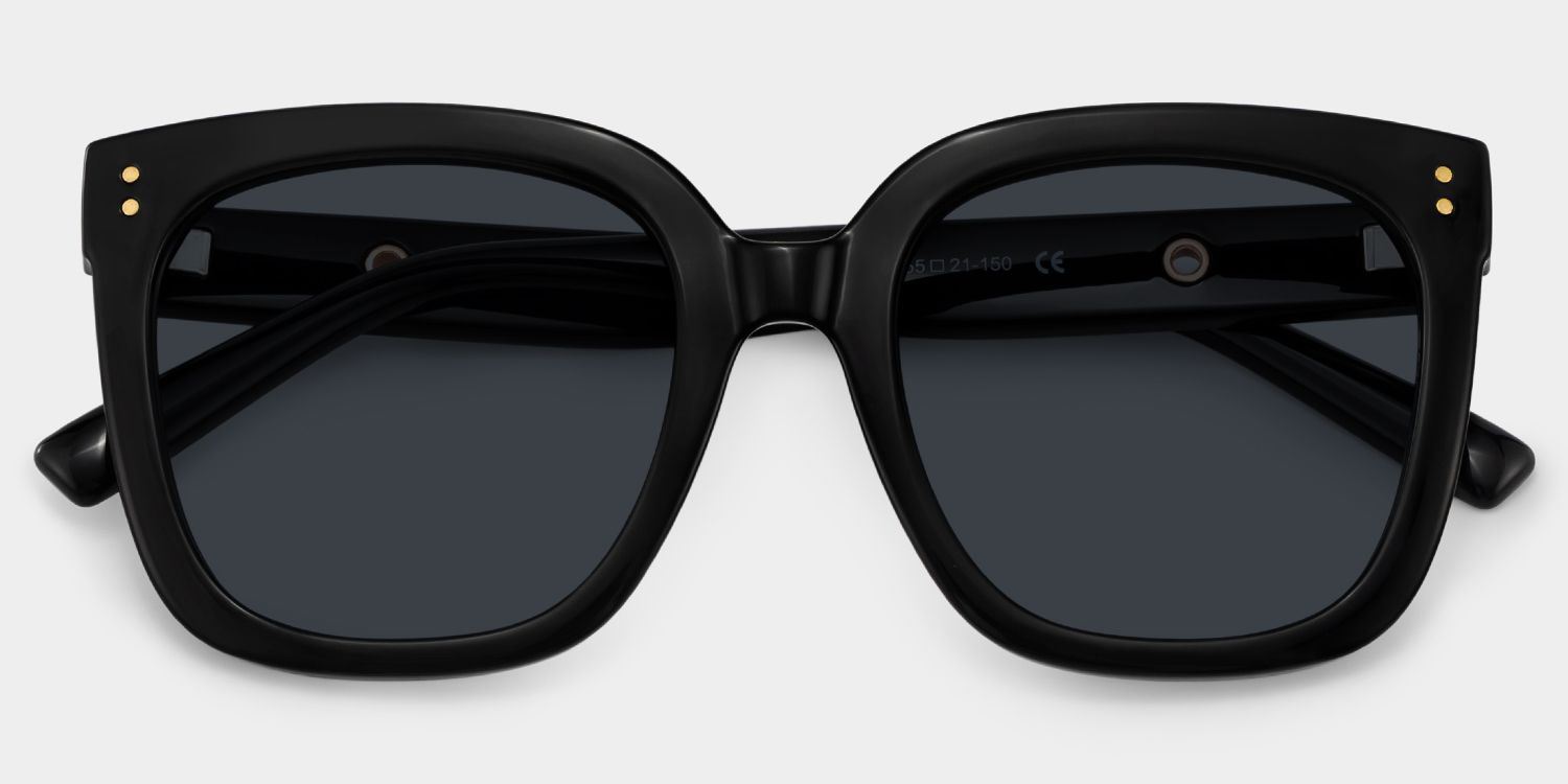 Ebony Schwarz Quadratisch Brille1