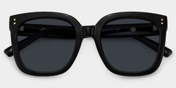Ebony Schwarz Quadratisch Brille1