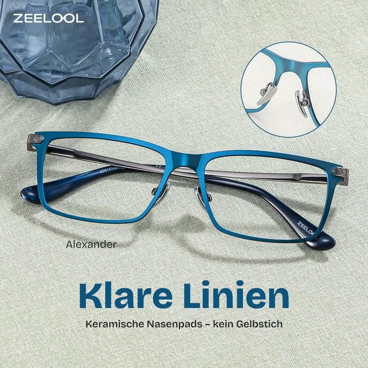 Alexander Blau Rechteckig Brille