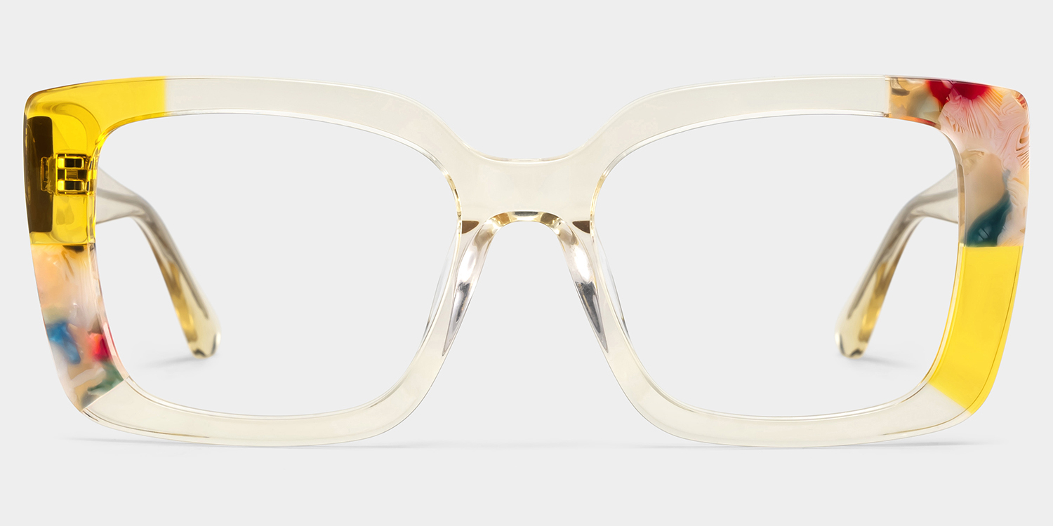 Flair Gelb Quadratisch Brille gutes Bild