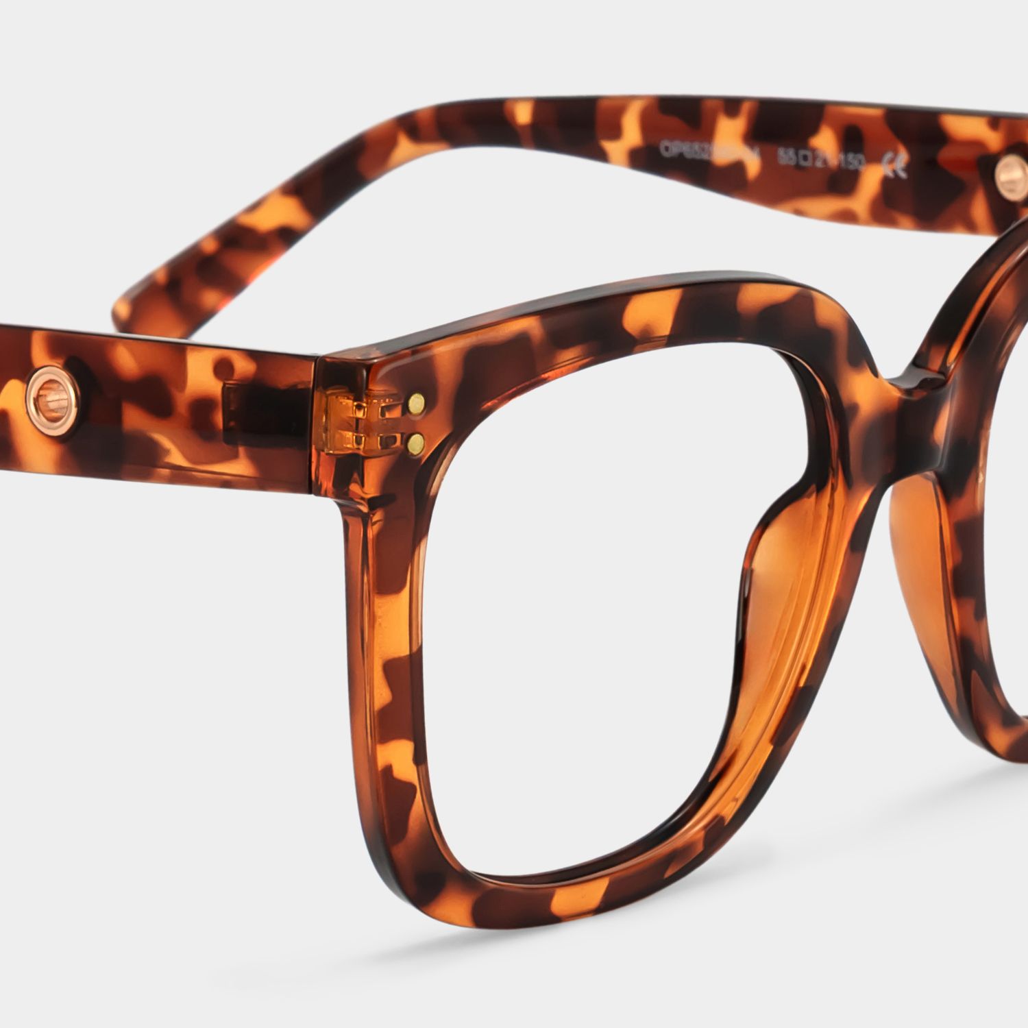 Ebony Tortoise Quadratisch Brille4