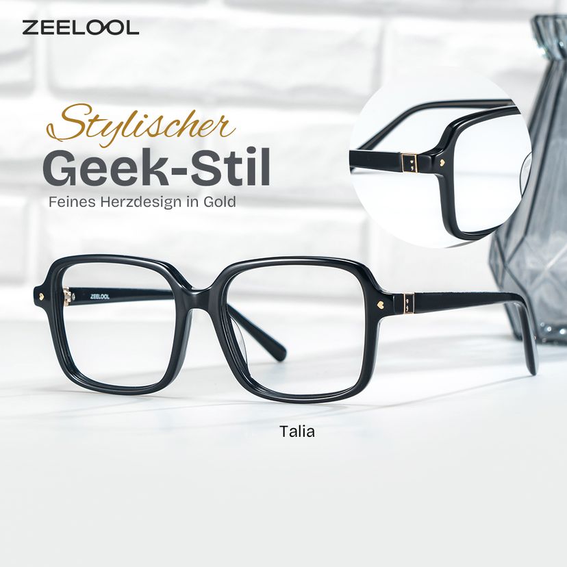 Talia Schwarz Quadratisch Brille