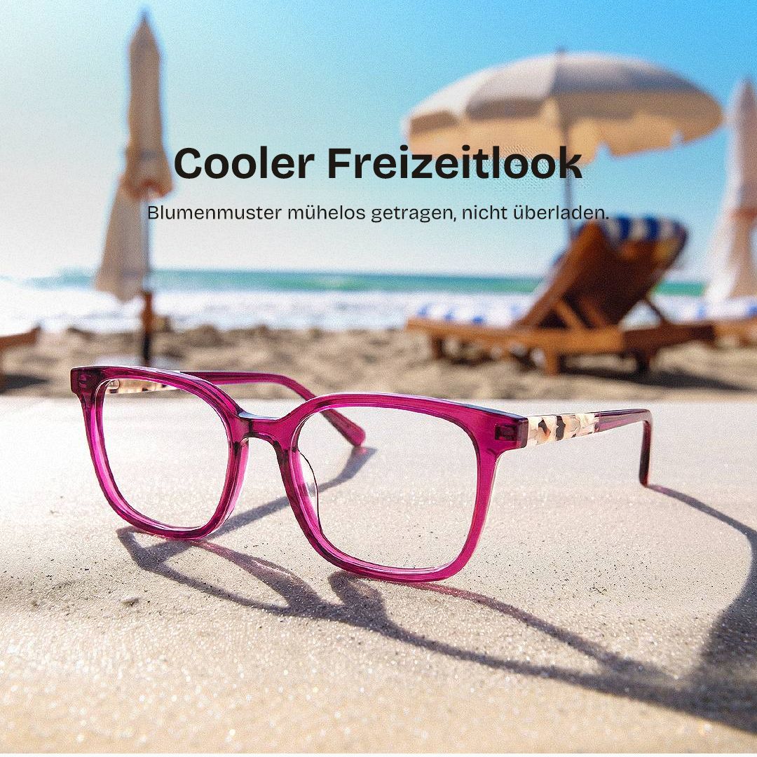 Freya Rote Quadratische Azetat-Brille für Damen | ZEELOOL0