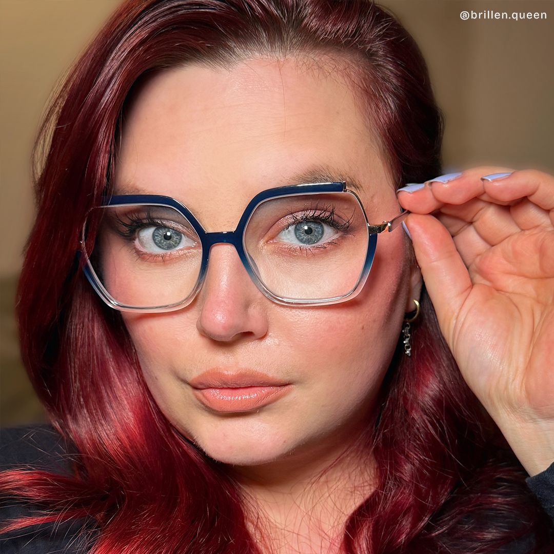 Yulisa Blau Quadratisch Gemischte Materialien Brille9