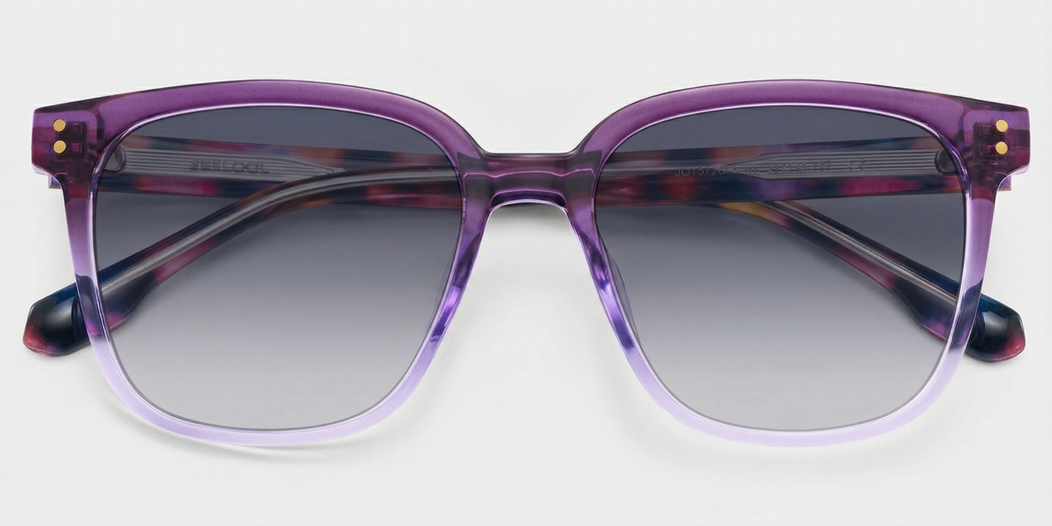 Donnalyn Lila Square Sonnenbrille, die Dein Gesicht umrahmen | ZEELOOL1