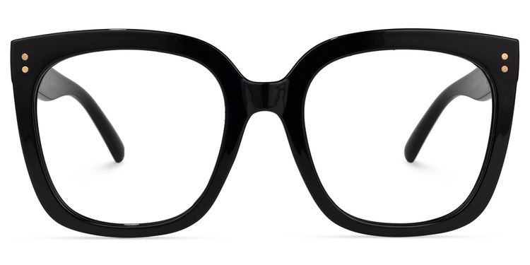 Ebony Schwarz Quadratisch Brille