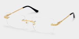 Peavy Gold Rechteckig Brille2