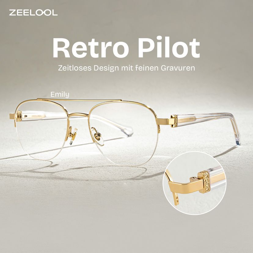 Emily Gold Pilot Brille