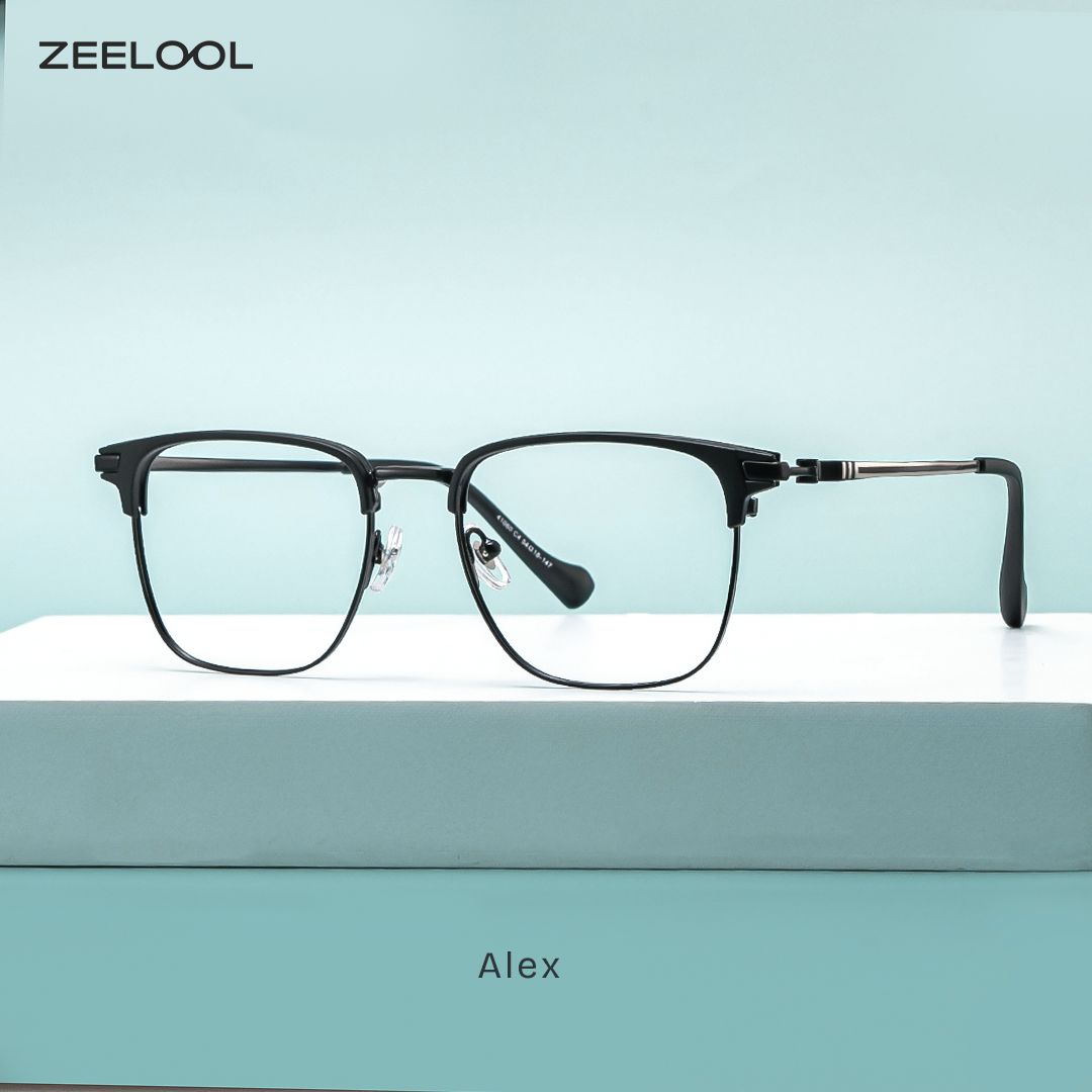 Alex Schwarz Browline Gemischte-Materialien Brille1