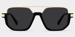 Oromiya Schwarz-Gold Pilot Sonnenbrille0