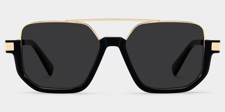 Oromiya Schwarz-Gold Pilot Sonnenbrille