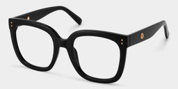Ebony Schwarz Quadratisch Brille2