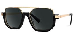 Oromiya Schwarz-Gold Pilot Brille1
