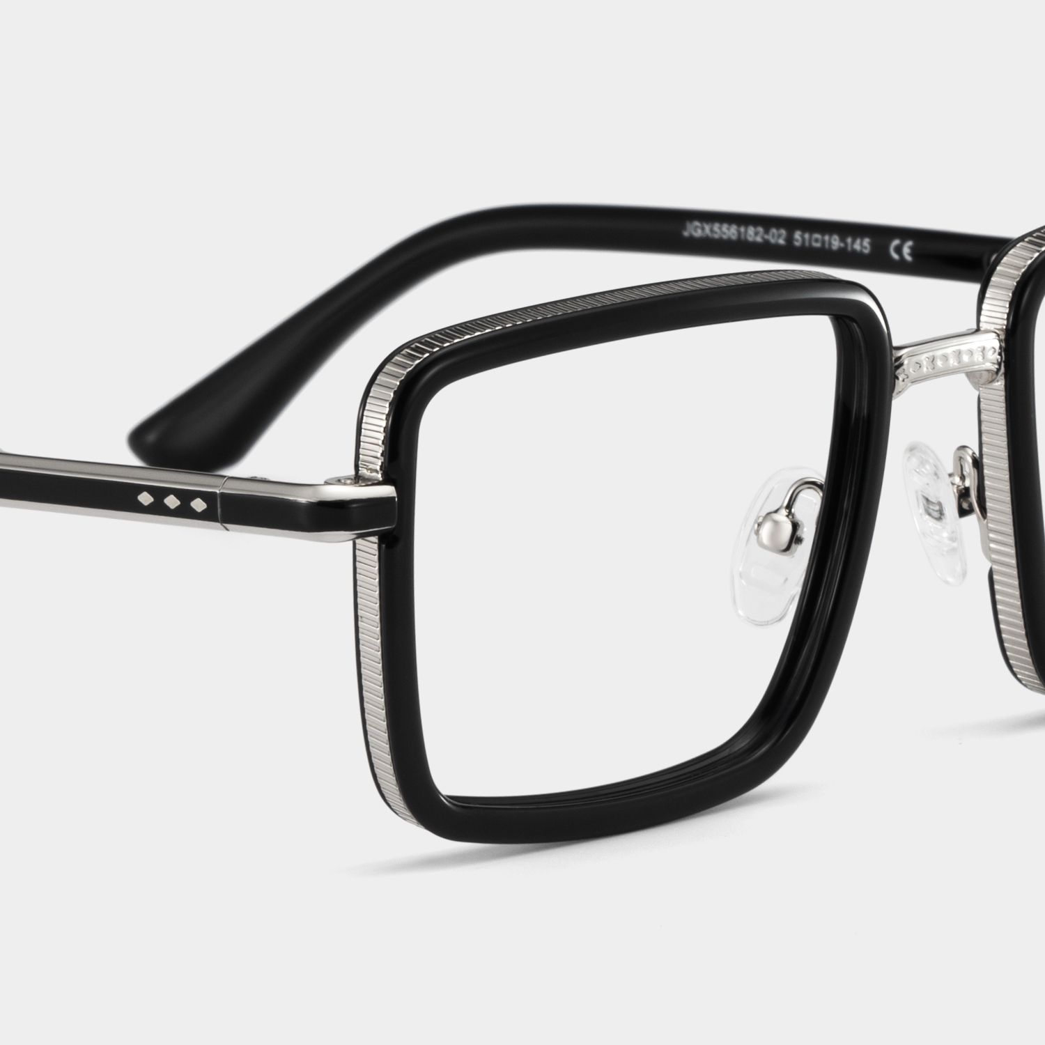 Hunter Schwarz Quadratisch Brille5