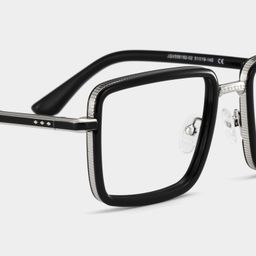 Hunter Schwarz Quadratisch Brille5