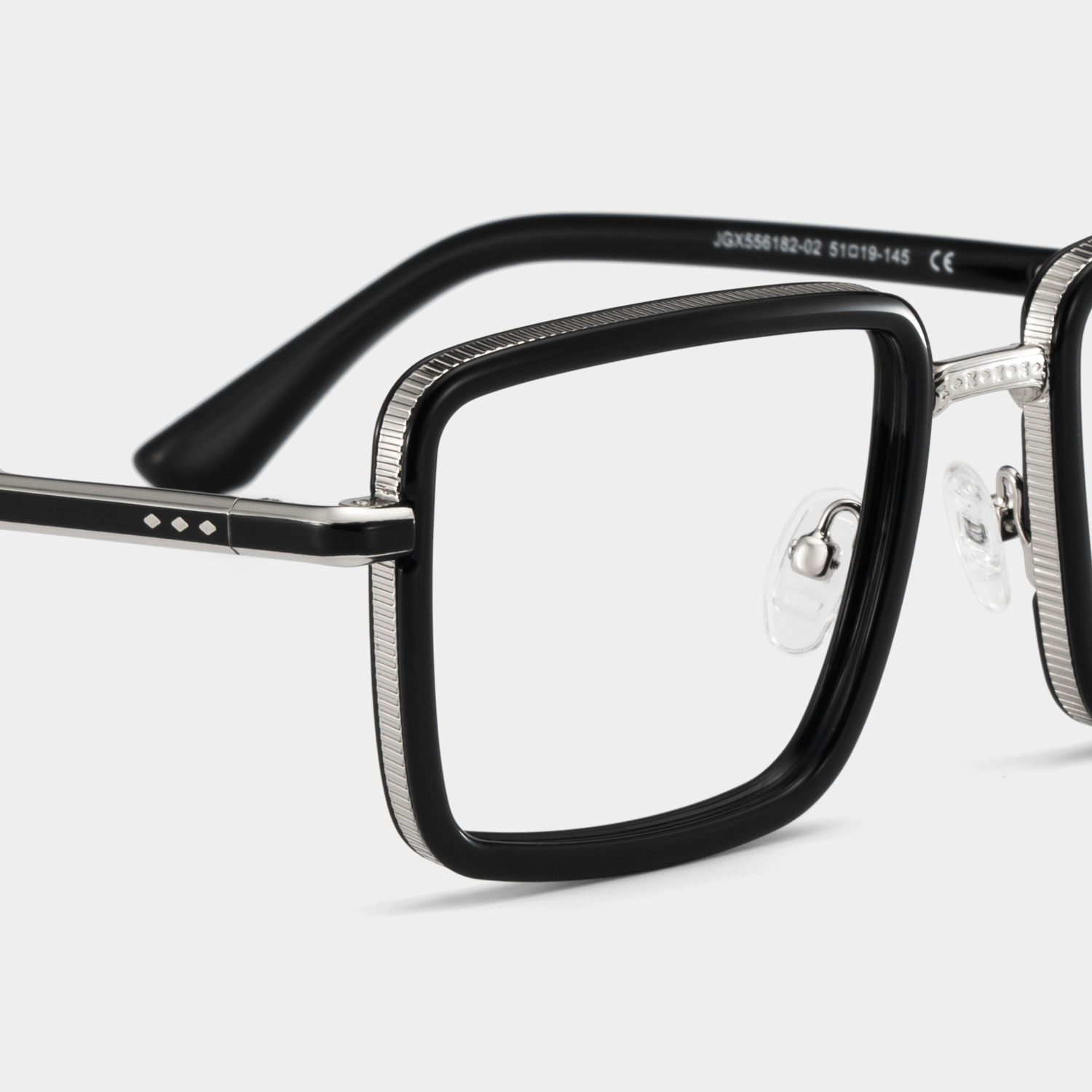 Hunter Schwarz Quadratisch Brille5