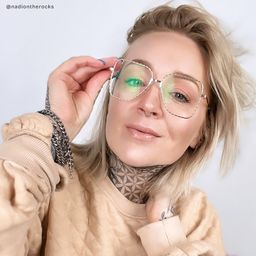 Teri Rosa-Gold Pilot Brille5