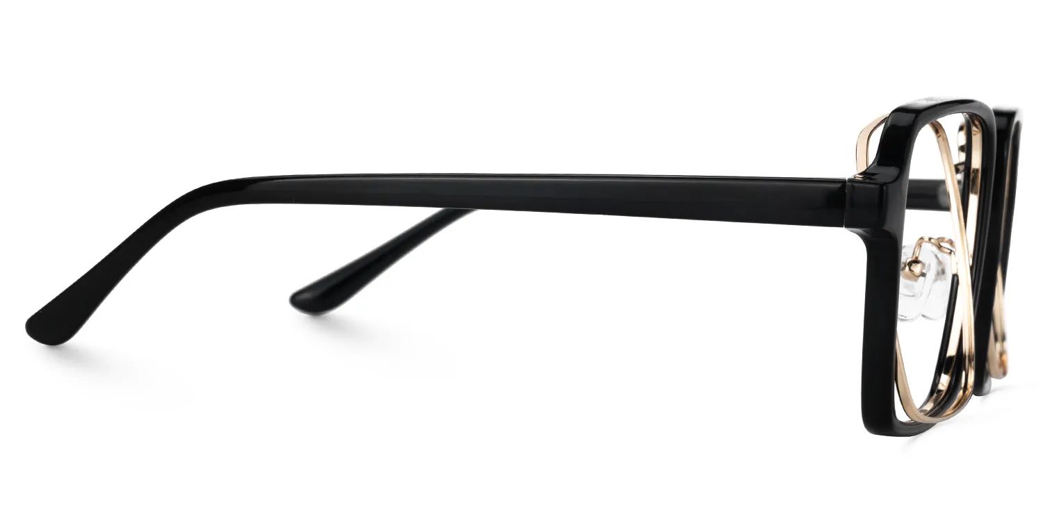 Nellie Schwarz-Gold Pilot Brille2