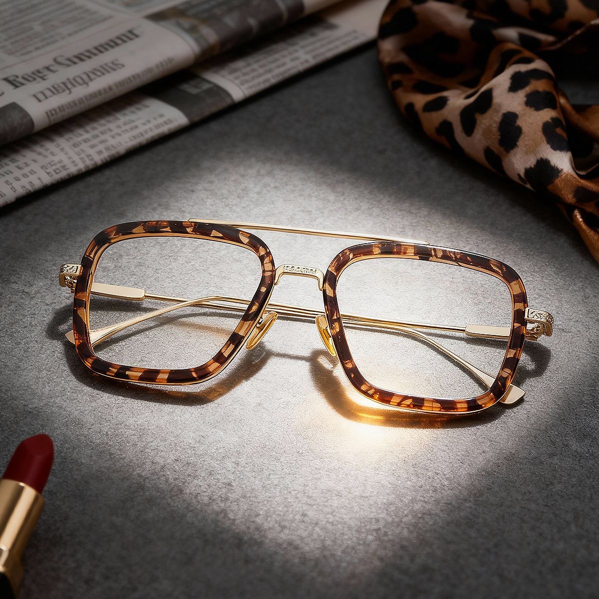 Gifford Tortoise Pilot Gemischte-Materialien Brille0