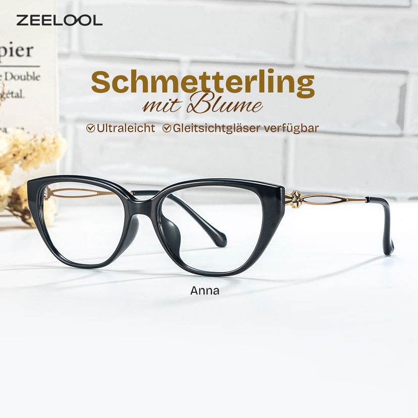 Anna Schwarz Schmetterling Brille