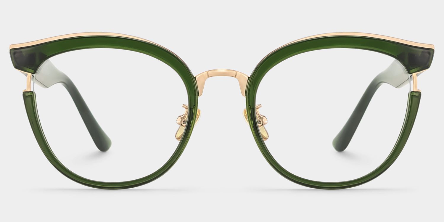 Laraine Grün-Gold Cateye Brille0