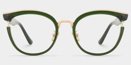 Laraine Grün-Gold Cateye Brille0