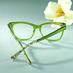 Vivienne Grün Rechteckig Brille3
