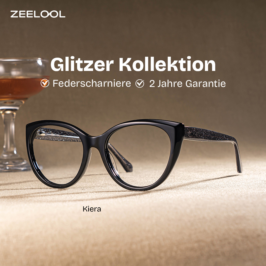 Kiera Schwarz Cateye Brille0