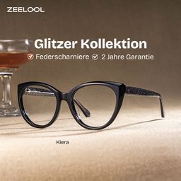 Kiera Schwarz Cateye Brille0