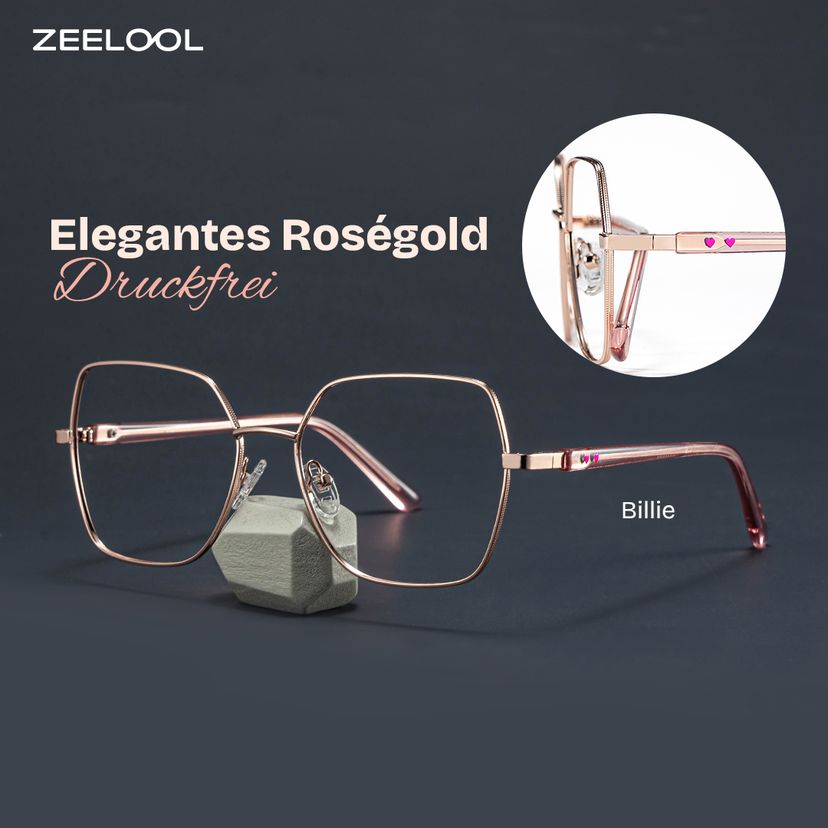 Billie Rosa-Gold Geometrisch Brille