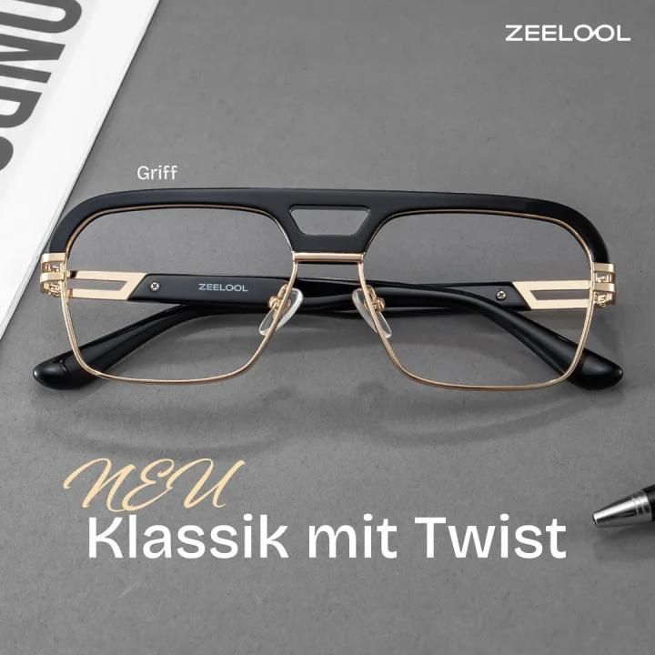 Griff Schwarz Pilot Brille