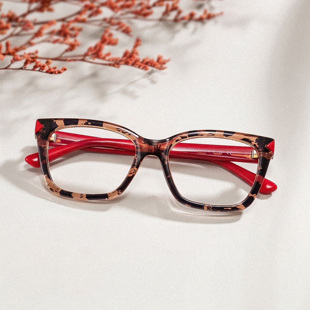 Victoria Quadratische Brille mit Leopardenmuster | ZEELOOL2