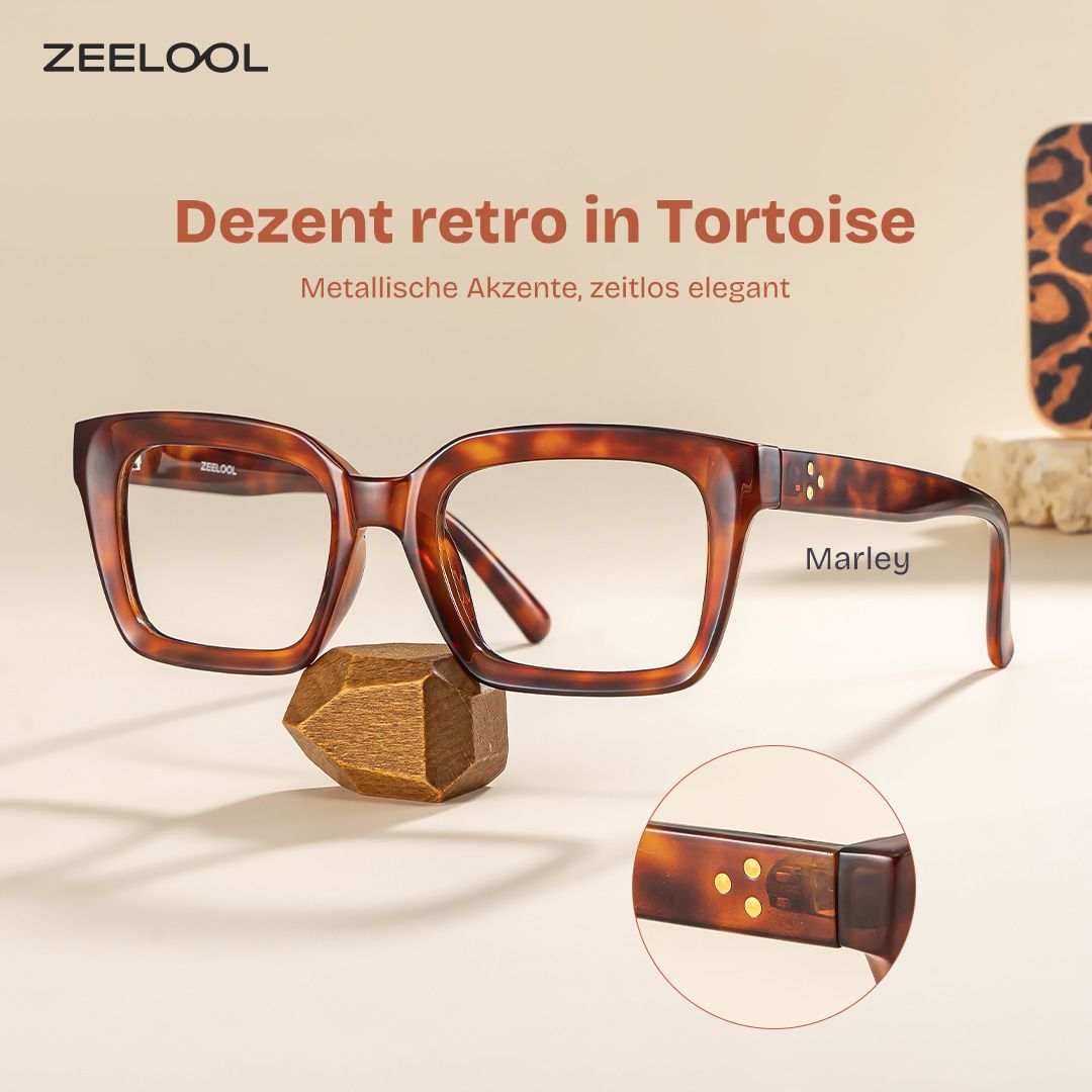 Marley Tortoise Rechteckig Brille0