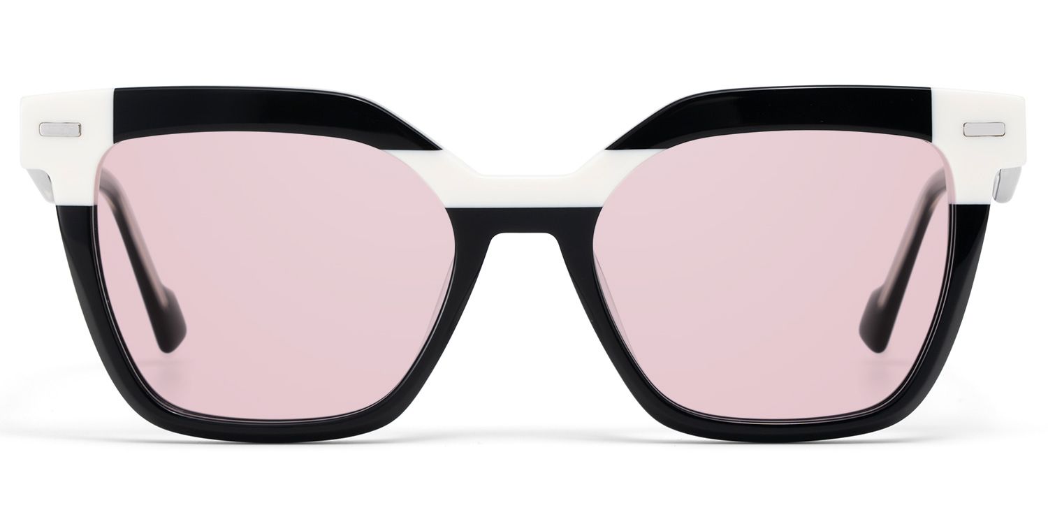 Nidia Schwarz-Weiß Quadratisch TR90 Brille0