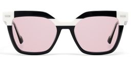 Nidia Schwarz-Weiß Quadratisch Sonnenbrille0