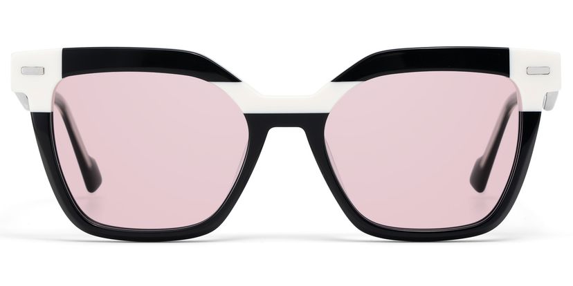 Nidia Schwarz-Weiß Quadratisch Sonnenbrille
