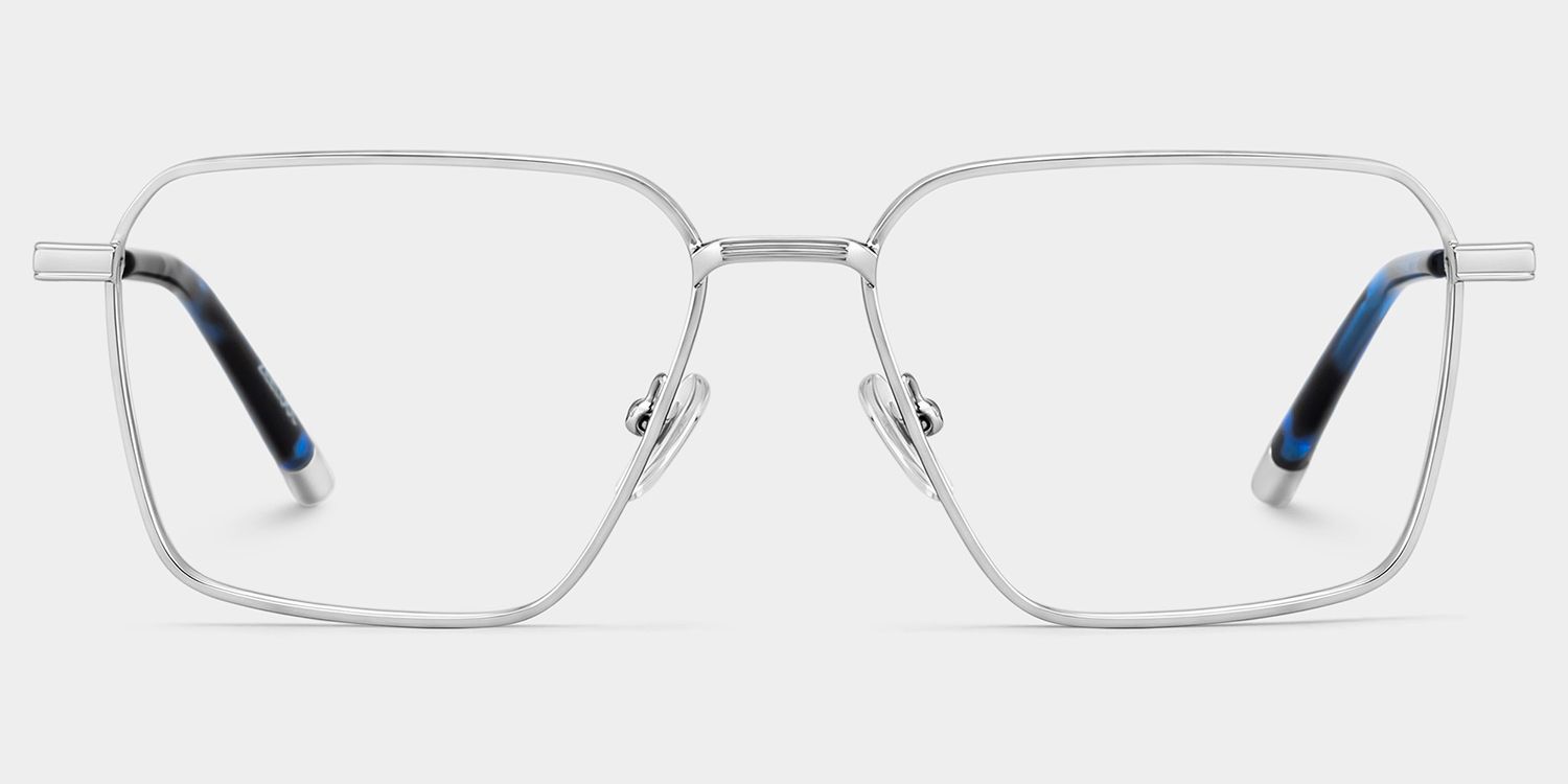 Ashley Eckige Brille in Silber mit Preppy-Chic | ZEELOOL2