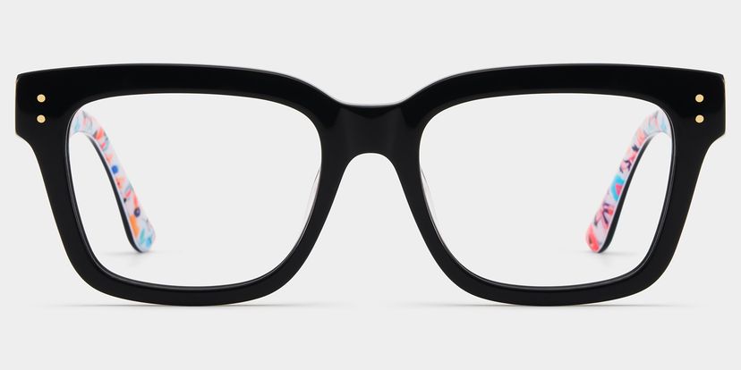 Zinnia Schwarz Rechteckig Brille