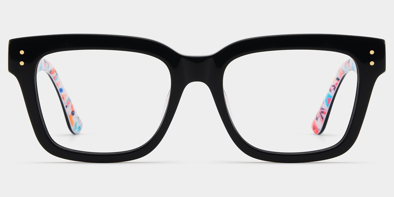 Zinnia Schwarz Rechteckig Brille