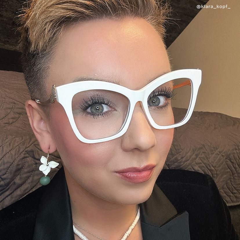 Elida Weiß Schmetterling Brille