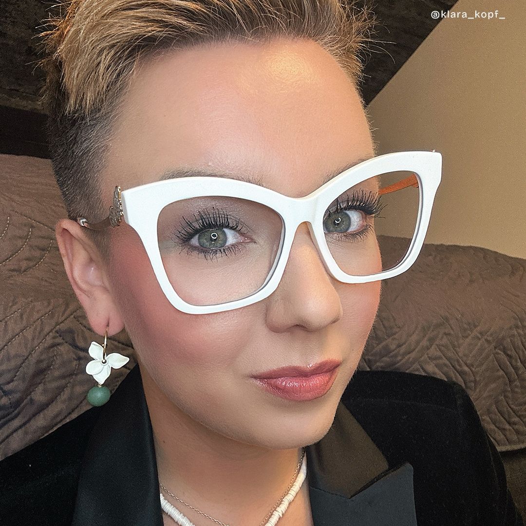 Elida Weiß Schmetterling Gemischte Materialien Brille4