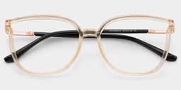 Cora Beige Quadratisch Brille3